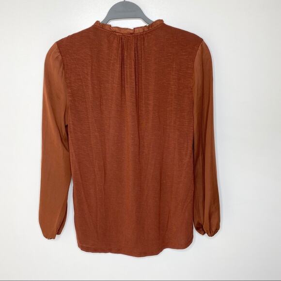 Anthro Dolan Marilyn Button Down Blouse Rust XS - Picture 9 of 9